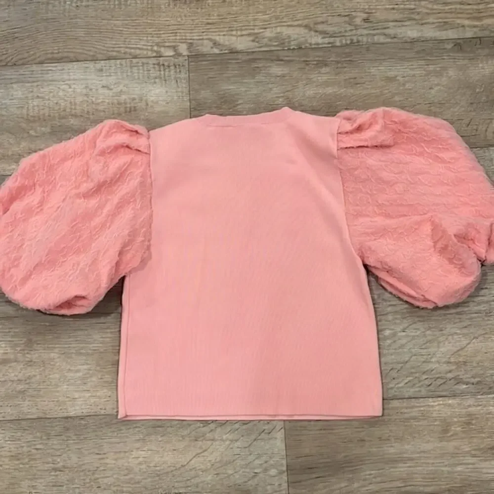 ZARA Top with Full Textured Sleeves NWT